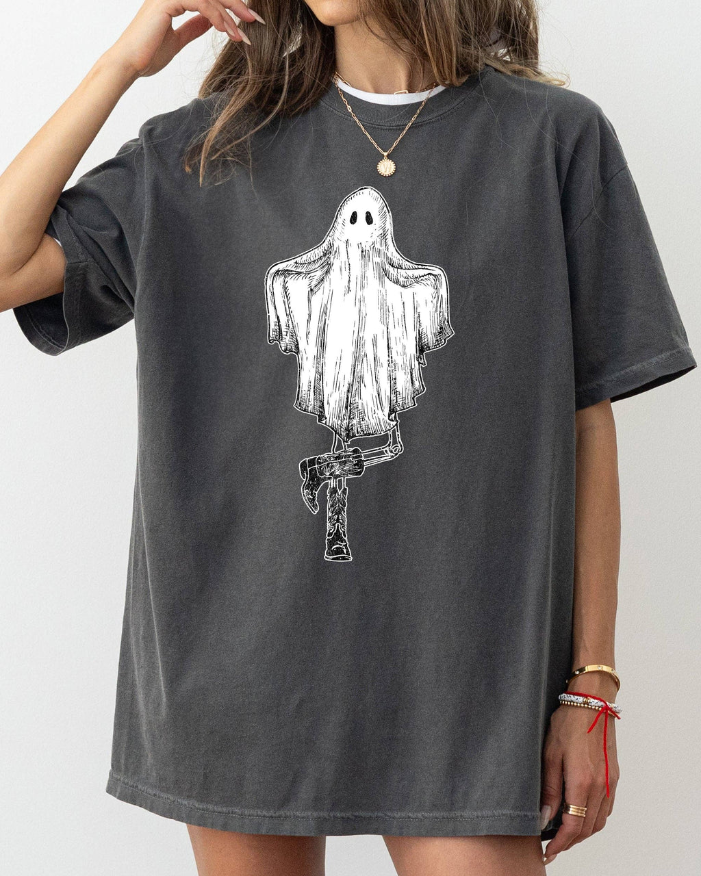 Western Ghost, Cowboy, Skeleton, Halloween - Adult & Kids T-Shirts, Sweatshirts & Hoodies apparel design preview 1