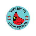Take Me To Your Feeder Cardinal Circle Sticker - Adult & Kids T-Shirts, Sweatshirts & Hoodies apparel design preview 1