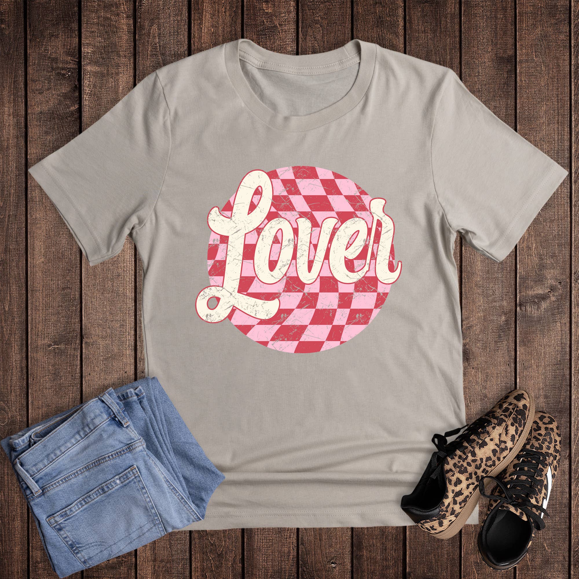 Valentine Checked Lover Graphic - Adult & Kids T-Shirts, Sweatshirts & Hoodies apparel design preview 1