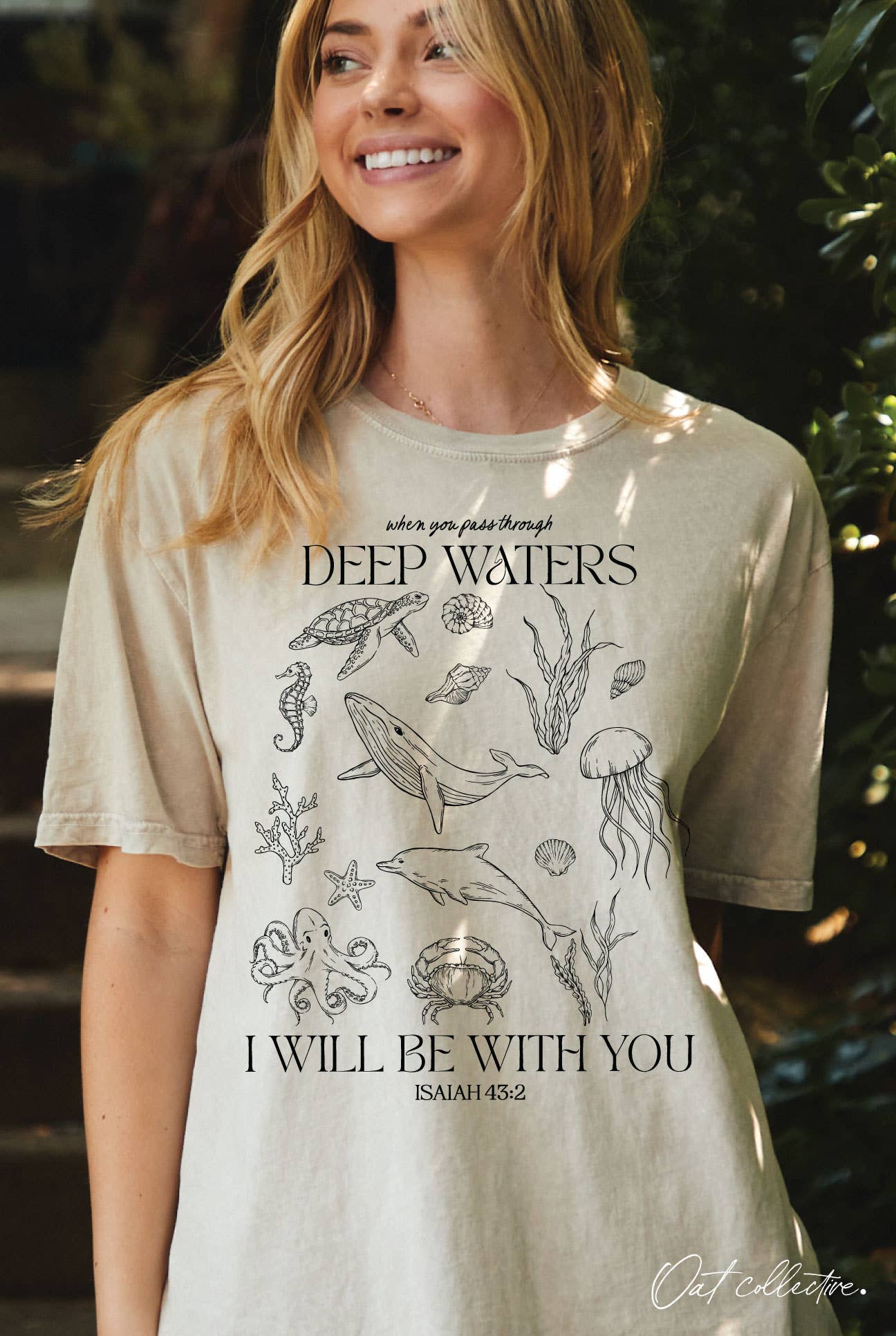 Deep Waters Oversized Mineral Washed Graphic Top - Adult & Kids T-Shirts, Sweatshirts & Hoodies apparel design preview 1
