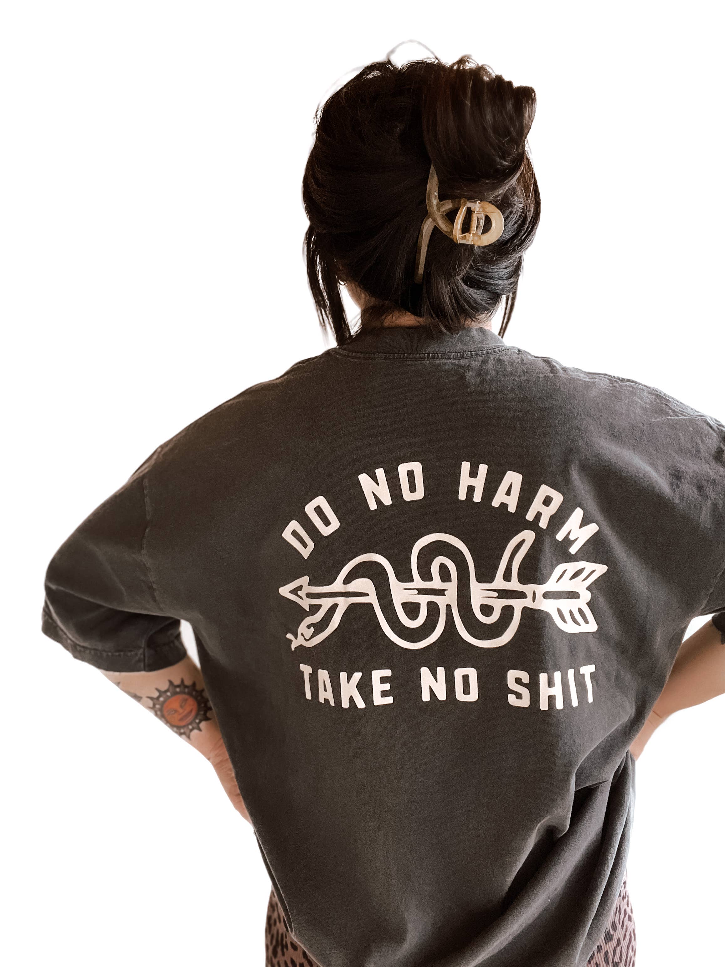 Do No Harm Take Shit Snake Graphic Smoke - Adult & Kids T-Shirts, Sweatshirts & Hoodies apparel design preview 1