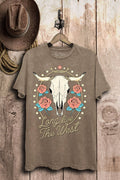 Long Live the West Cow Skull Graphic Top - Adult & Kids T-Shirts, Sweatshirts & Hoodies apparel design preview 1