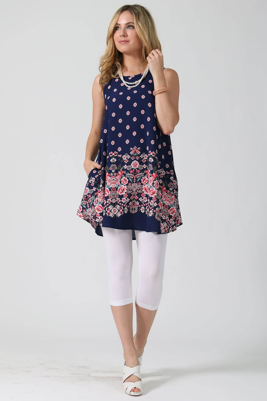 .....SI-5181 Plus Size Border Flower Print Pocket - Adult & Kids T-Shirts, Sweatshirts & Hoodies apparel design preview 1