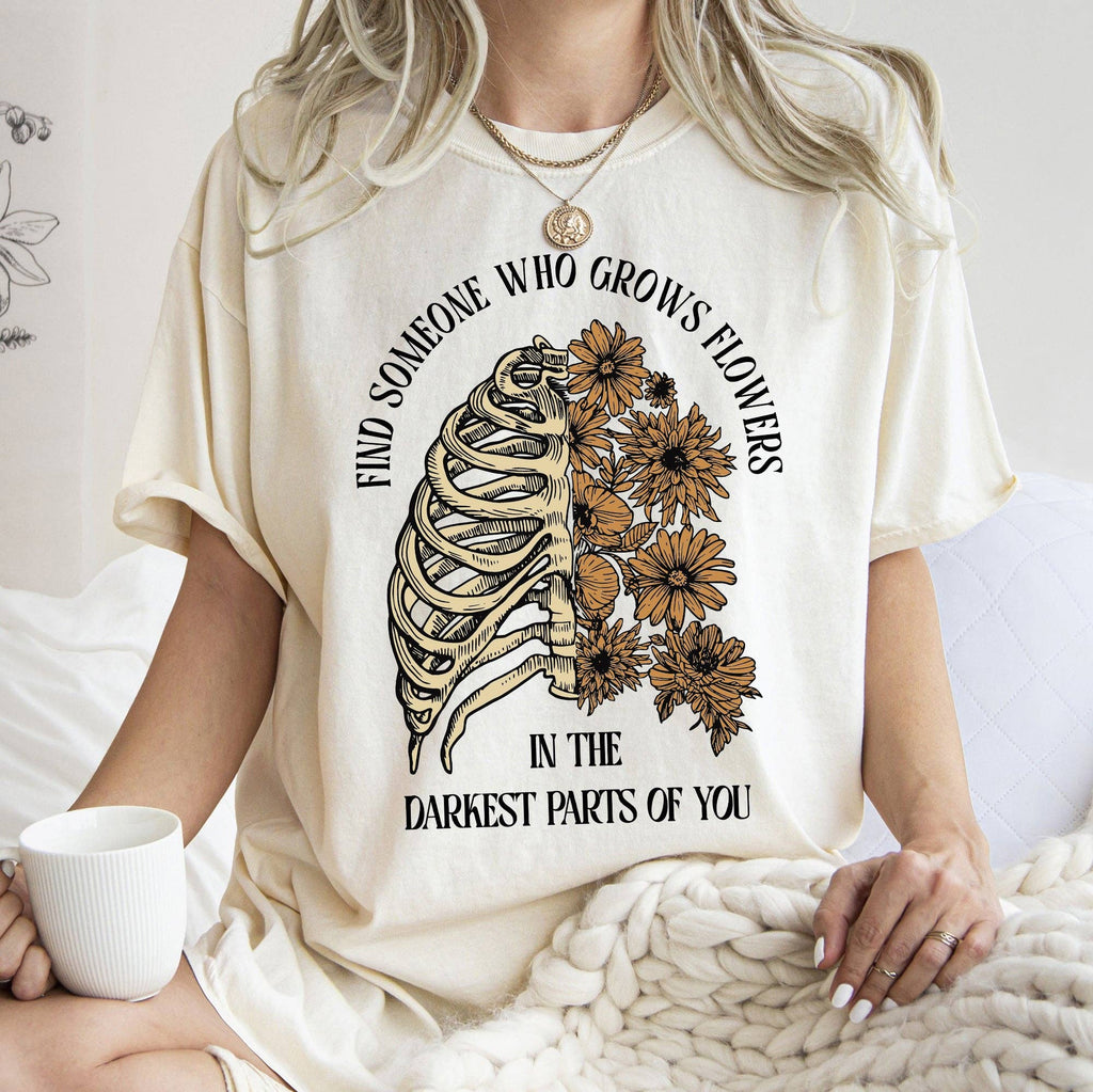 Find Someone Who Grows Flowers, Skeleton, Cowgirl, - Adult & Kids T-Shirts, Sweatshirts & Hoodies apparel design preview 1
