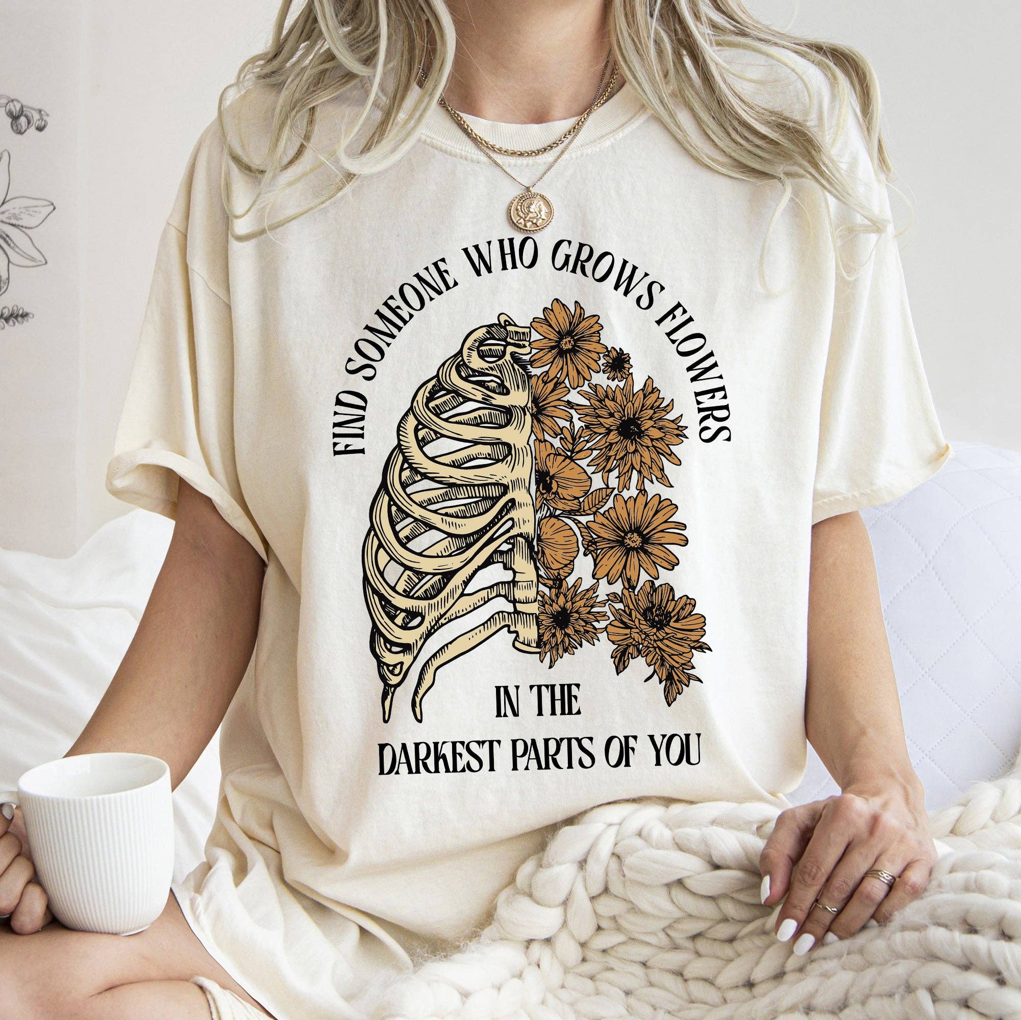 Find Someone Who Grows Flowers, Skeleton, Cowgirl, - Adult & Kids T-Shirts, Sweatshirts & Hoodies apparel design preview 1