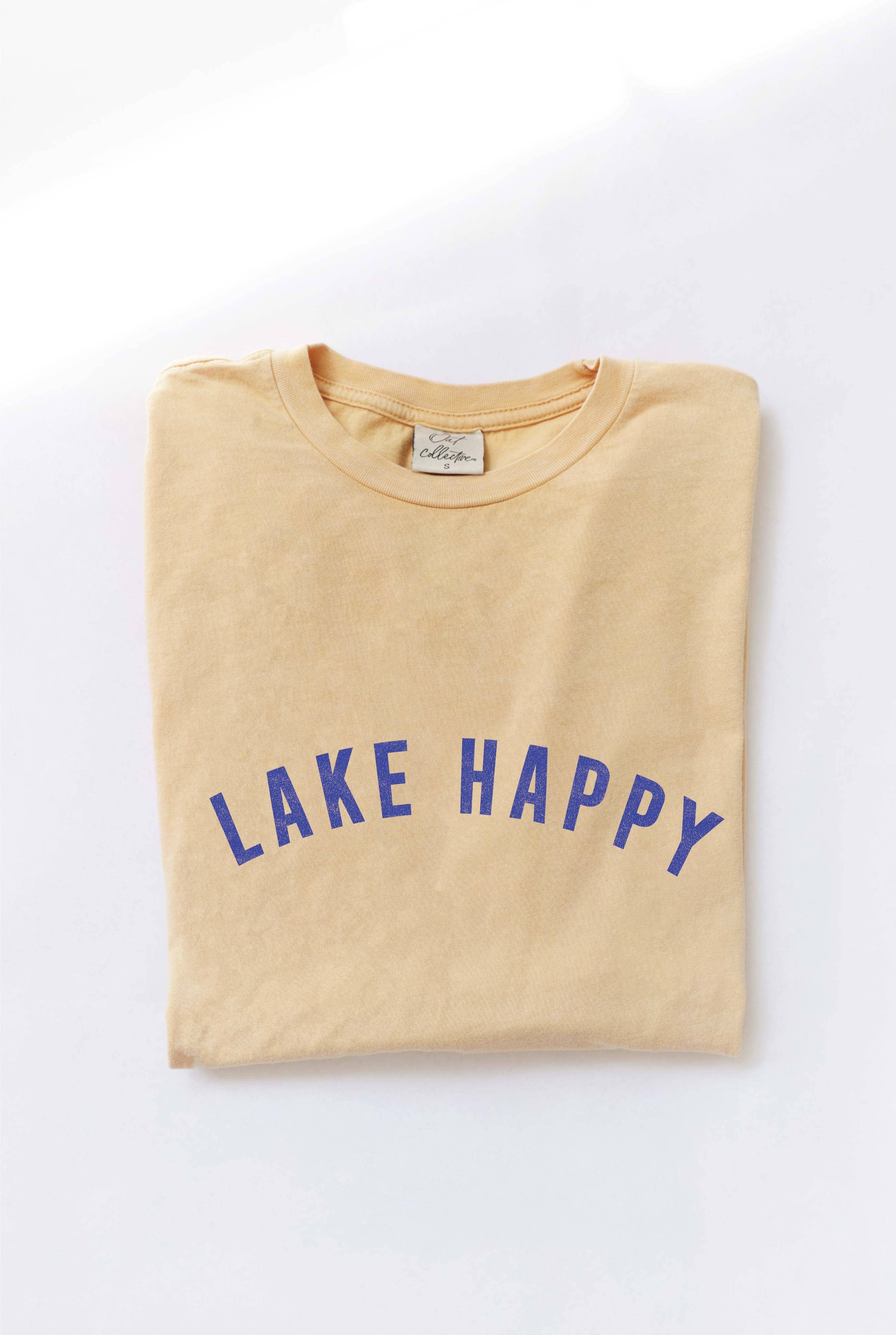 Lake Happy Mineral Washed Graphic Top - Adult & Kids T-Shirts, Sweatshirts & Hoodies apparel design preview 1