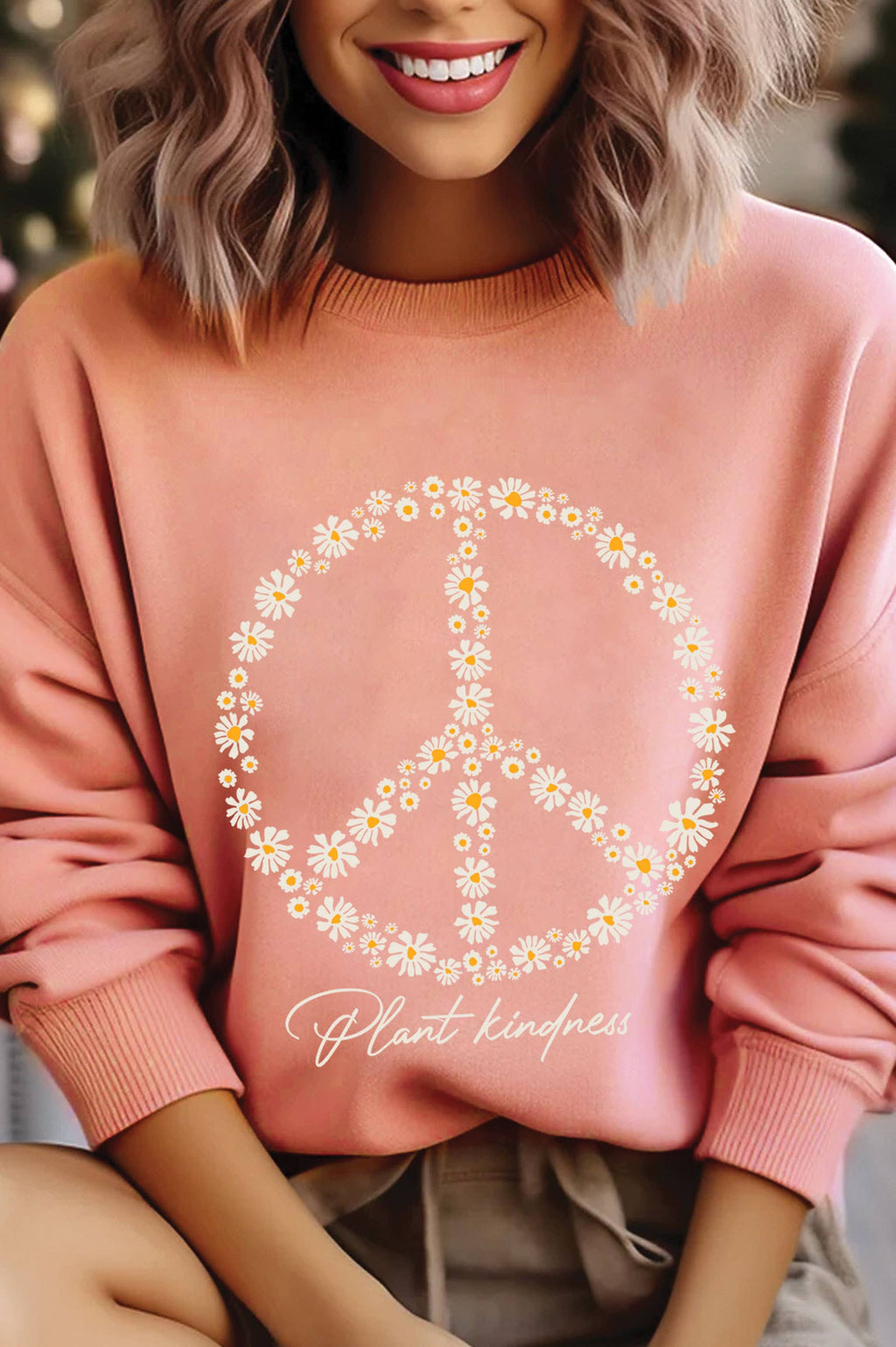Peace Floral Plant Kindness Graphic Brushed - Adult & Kids T-Shirts, Sweatshirts & Hoodies apparel design preview 1