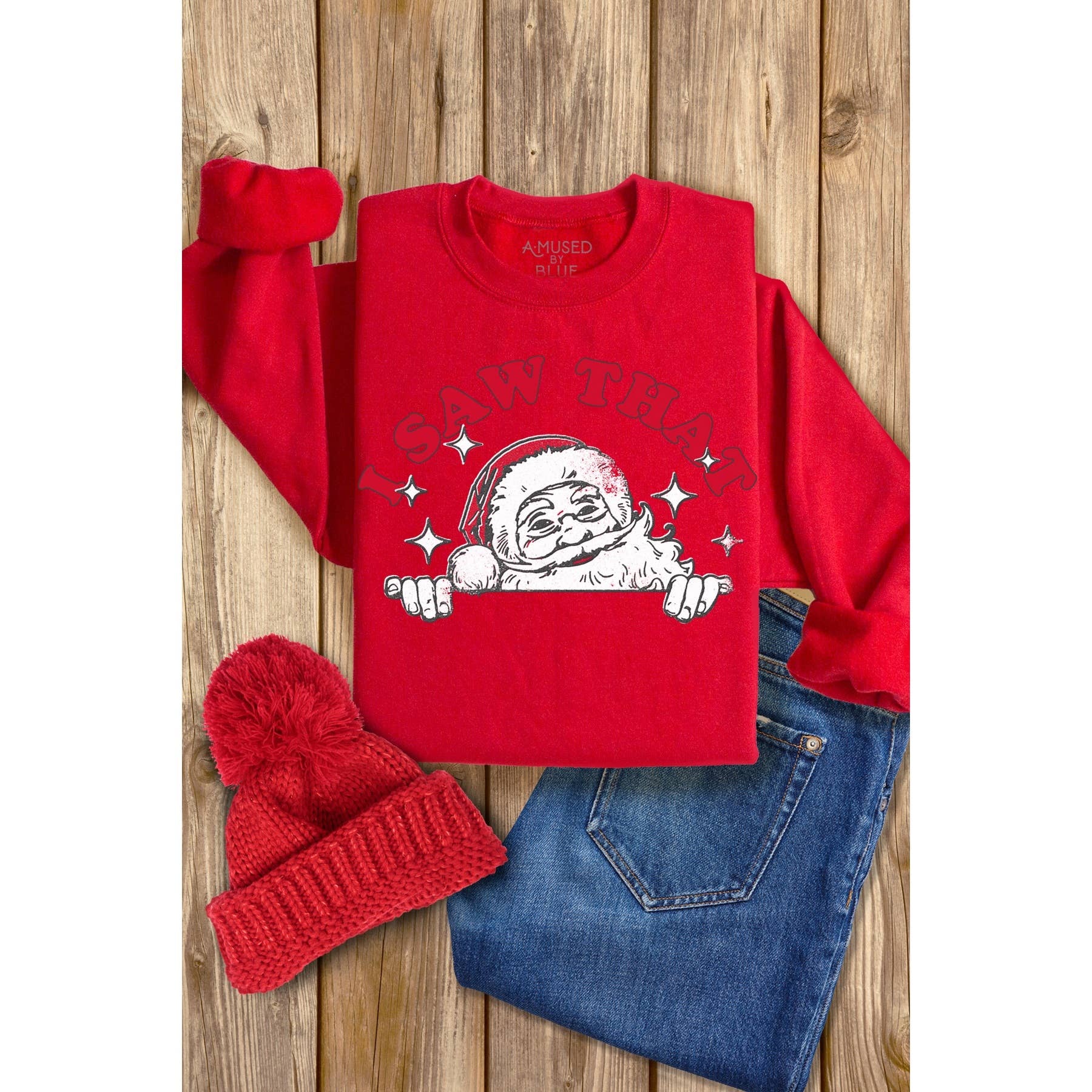 I Saw That Santa Christmas - Adult & Kids T-Shirts, Sweatshirts & Hoodies apparel design preview 1