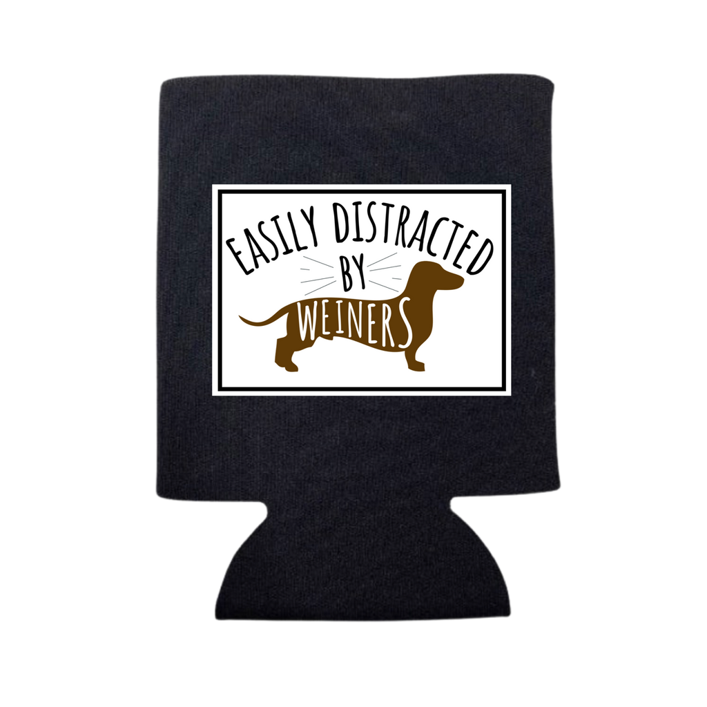 Easily Distracted By Weiners Can Cooler - Adult & Kids T-Shirts, Sweatshirts & Hoodies apparel design preview 1