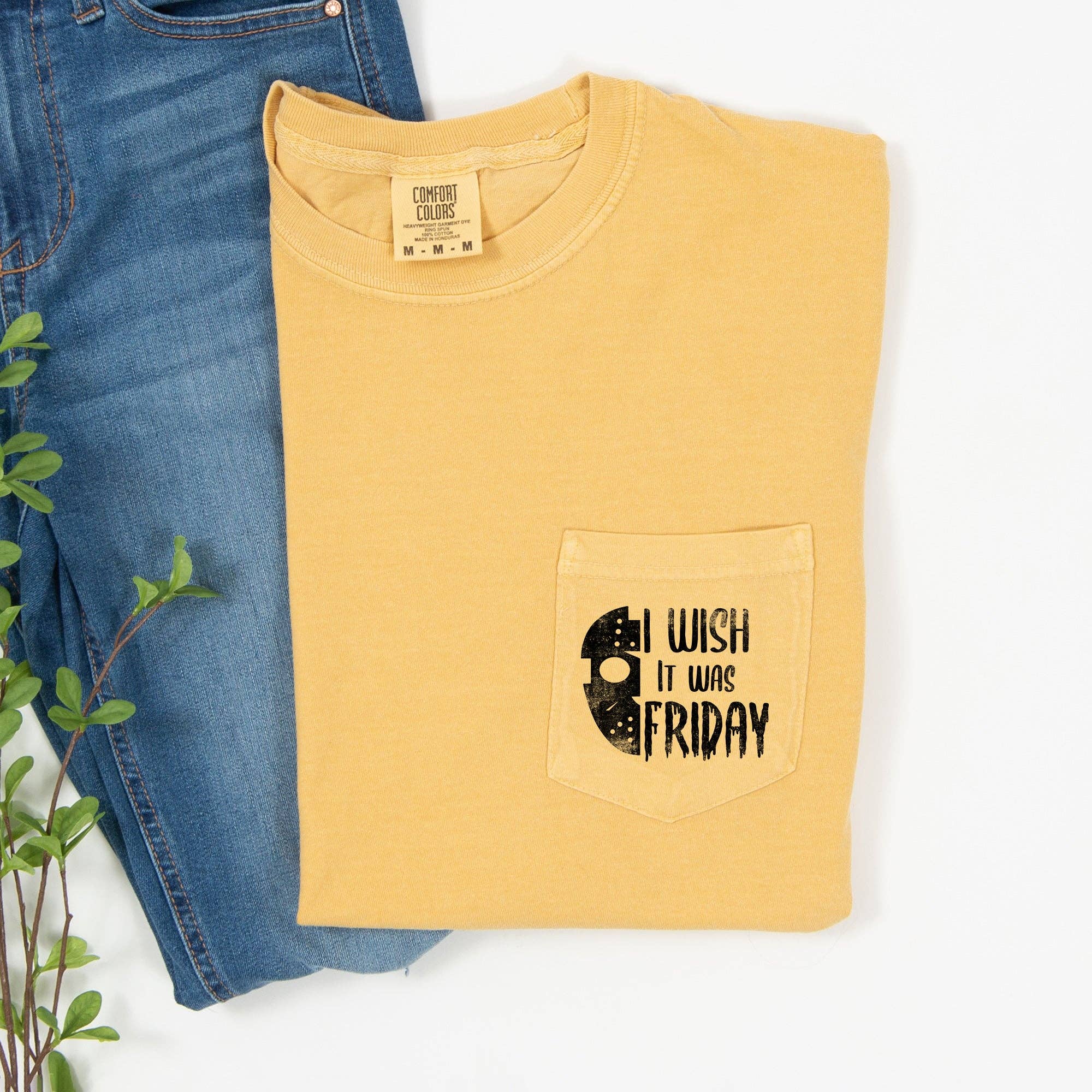 I Wish It Was Friday Halloween Pocket Black Print - Adult & Kids T-Shirts, Sweatshirts & Hoodies apparel design preview 1