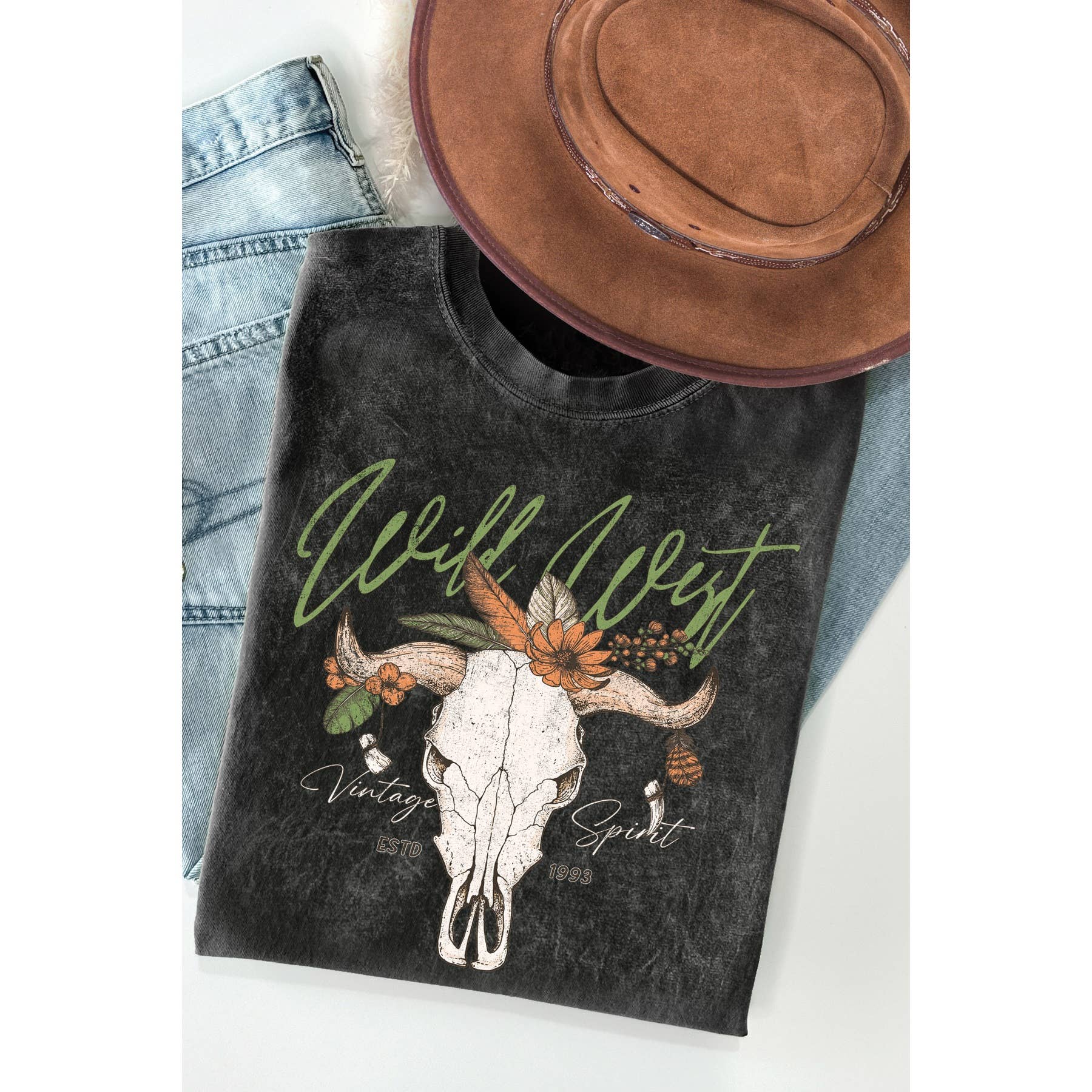 Wild West Mineral Wash - Adult & Kids T-Shirts, Sweatshirts & Hoodies apparel design preview 1
