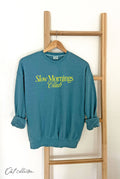 Slow Mornings Club Heather Mineral Graphic - Adult & Kids T-Shirts, Sweatshirts & Hoodies apparel design preview 1