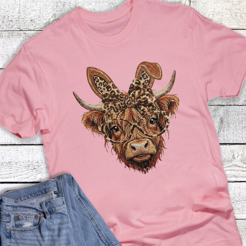 Easter Leopard Bunny Cow with Headband Graphic - Adult & Kids T-Shirts, Sweatshirts & Hoodies apparel design preview 1