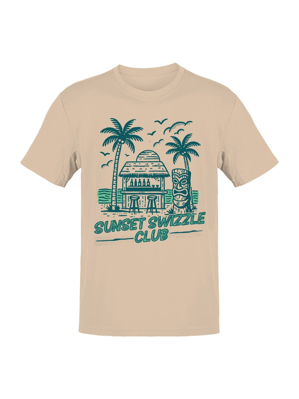 Tropical Sunset Swizzle Club Vibes Men's - Adult & Kids T-Shirts, Sweatshirts & Hoodies apparel design preview 1