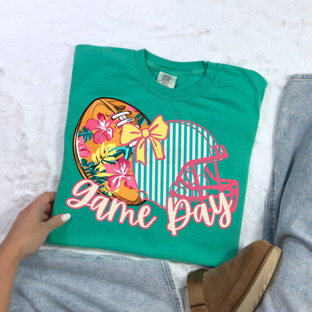 Preppy Tropical Football Game Day - Adult & Kids T-Shirts, Sweatshirts & Hoodies apparel design preview 1