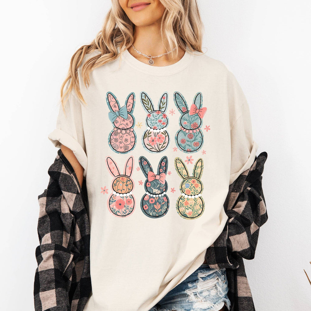 Adorable Floral Bunnies Easter Jesus, Rabbit, Holiday - Adult & Kids T-Shirts, Sweatshirts & Hoodies apparel design preview 1