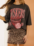 Nebraska Corn Huskers Big Basketball Smoke One Size - Adult & Kids T-Shirts, Sweatshirts & Hoodies apparel design preview 1