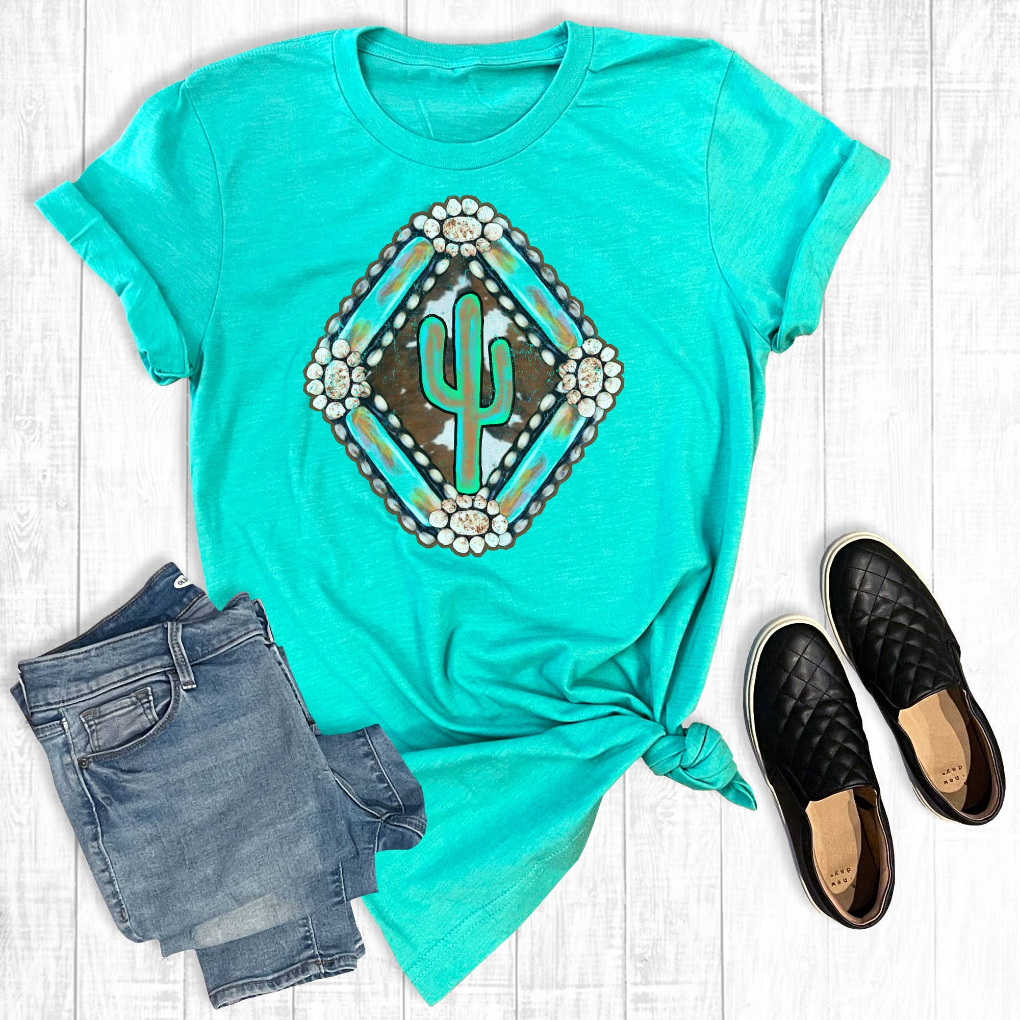 Turquoise Jewel Cactus - Adult & Kids T-Shirts, Sweatshirts & Hoodies apparel design preview 1