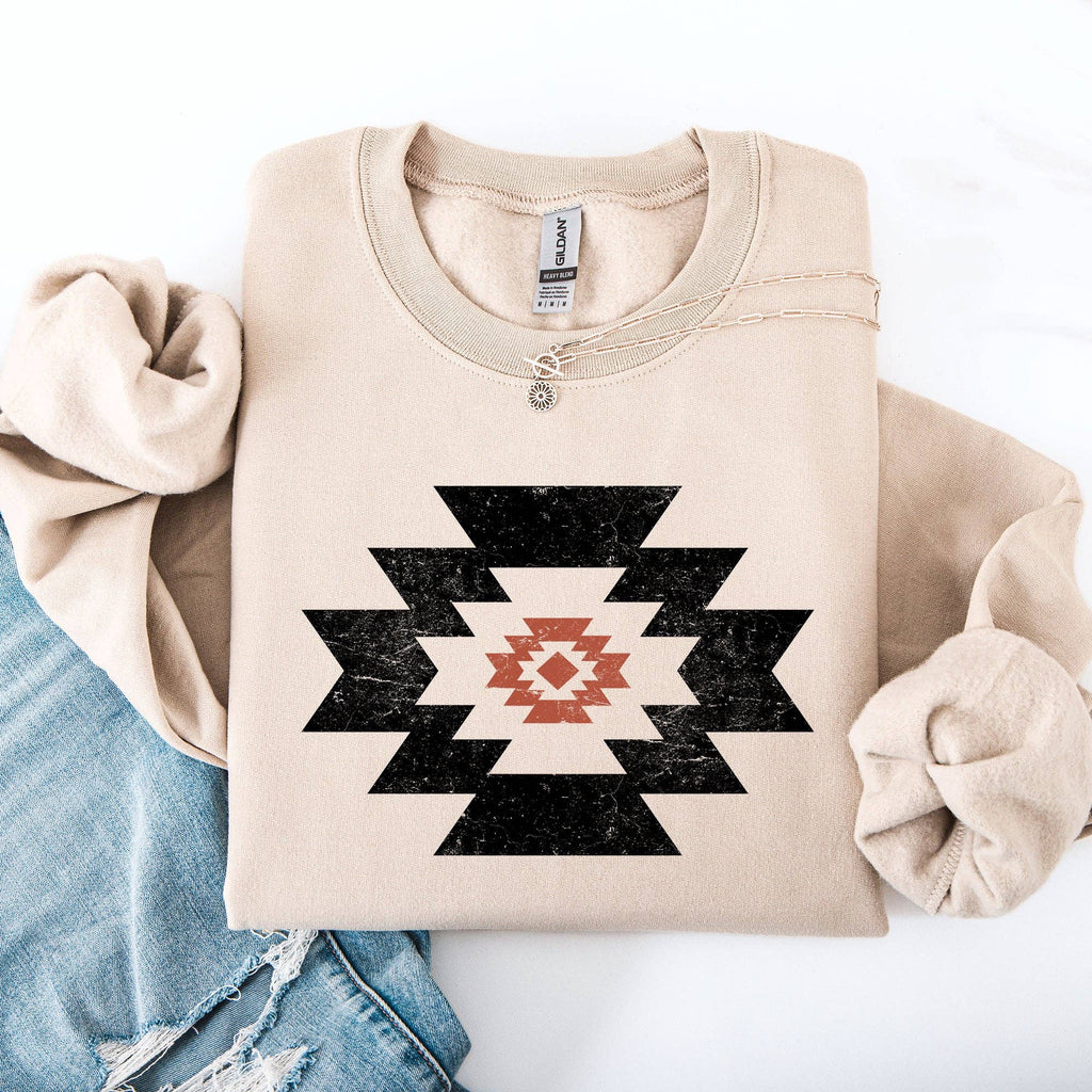 Retro Aztec, Western, Country, Cowboy, Desert - Adult & Kids T-Shirts, Sweatshirts & Hoodies apparel design preview 1