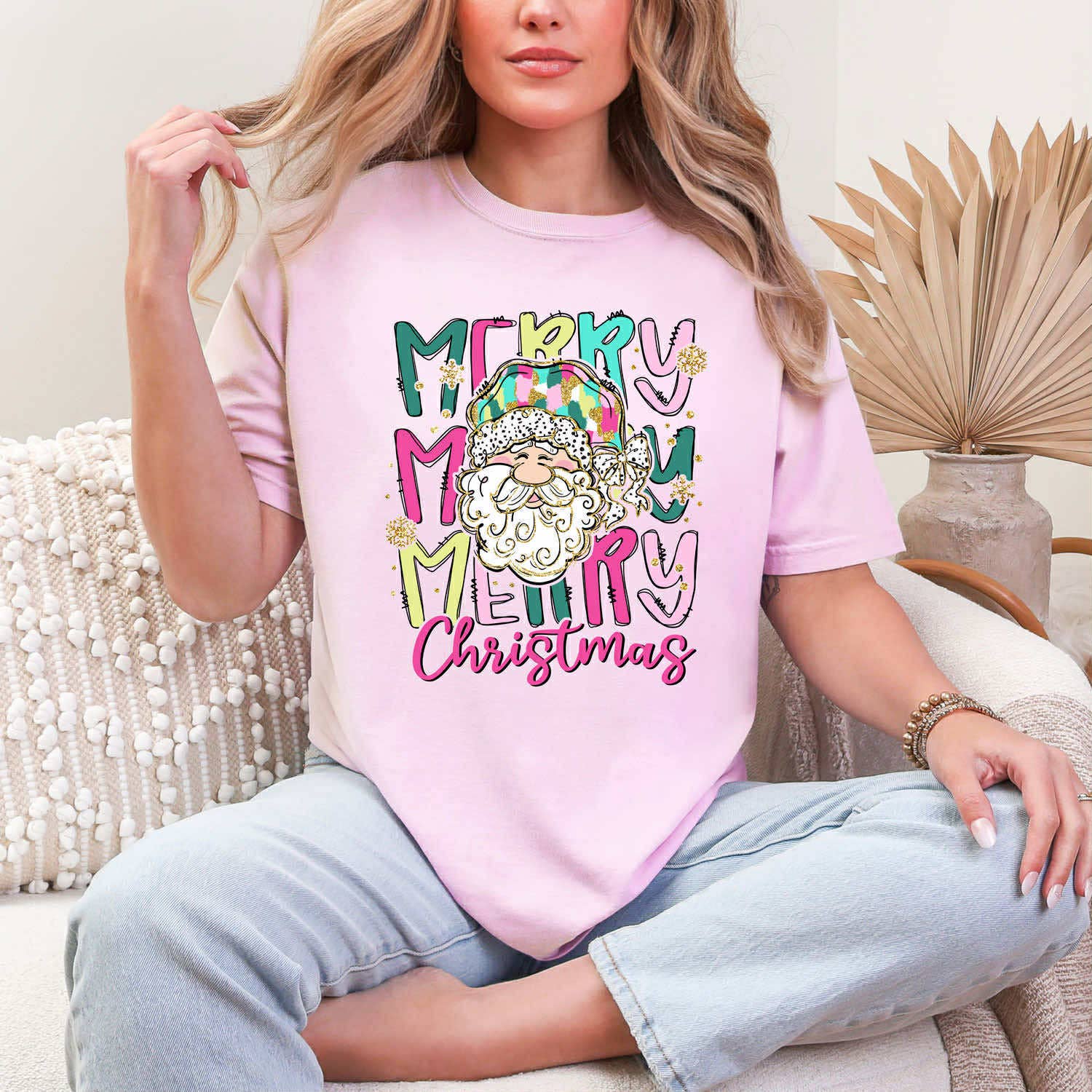 Merry Christmas Stacked Santa - Adult & Kids T-Shirts, Sweatshirts & Hoodies apparel design preview 1