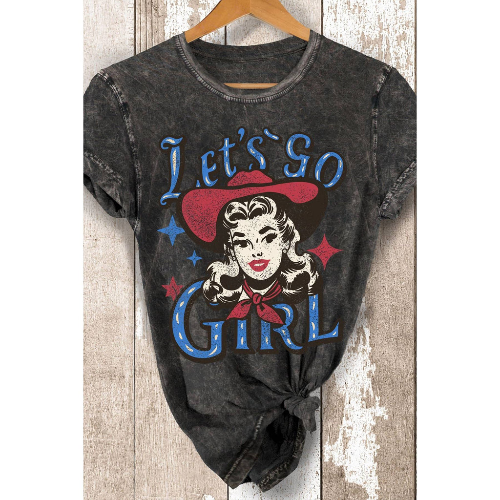 Lets Go Girl Summer Vintage Mineral Wash - Adult & Kids T-Shirts, Sweatshirts & Hoodies apparel design preview 1