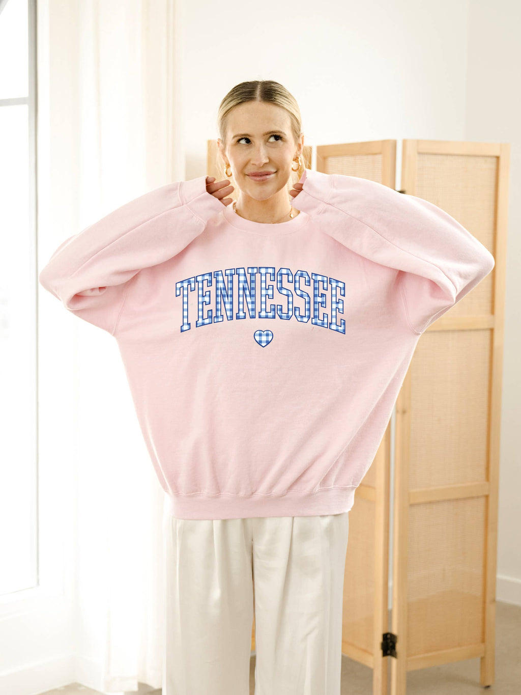 Tennessee Gingham Heart Pink - Adult & Kids T-Shirts, Sweatshirts & Hoodies apparel design preview 1