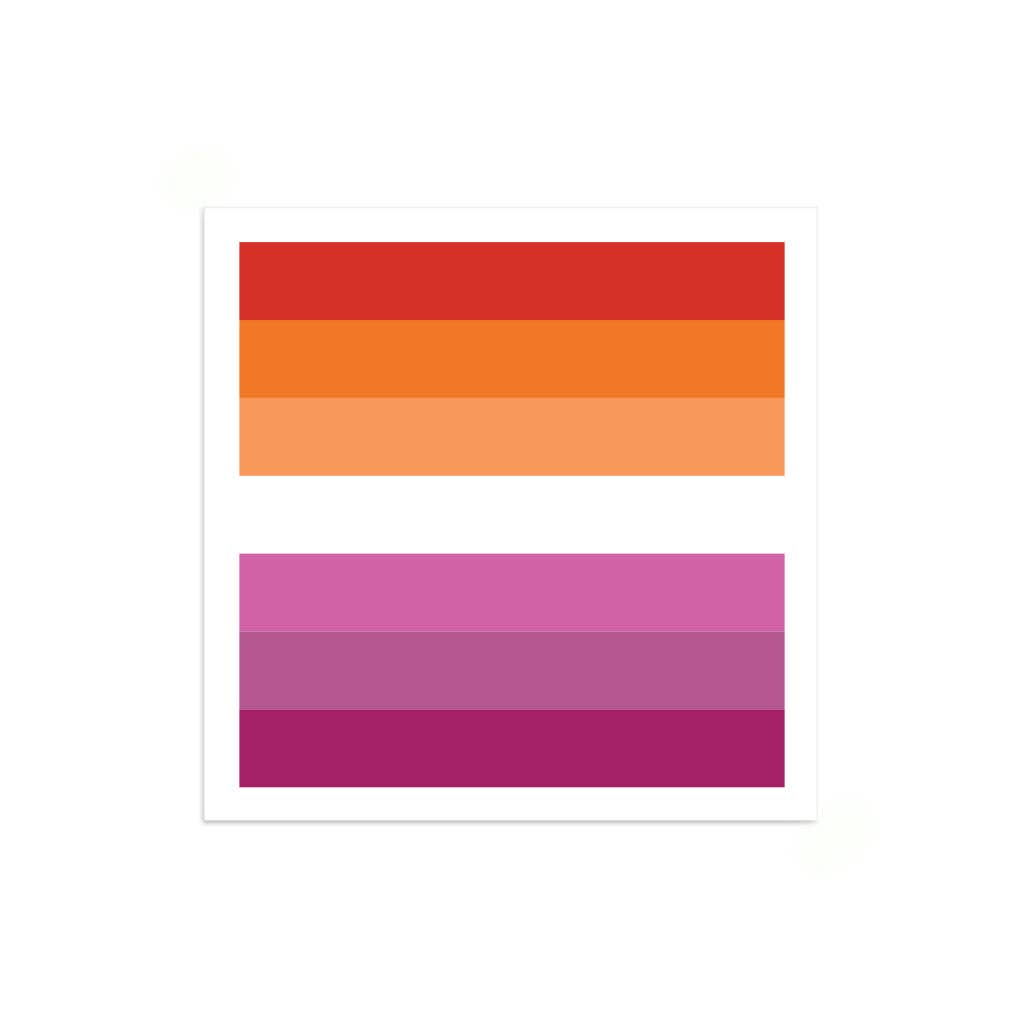 Lesbian Pride Flag Mini Square Sticker - Adult & Kids T-Shirts, Sweatshirts & Hoodies apparel design preview 1