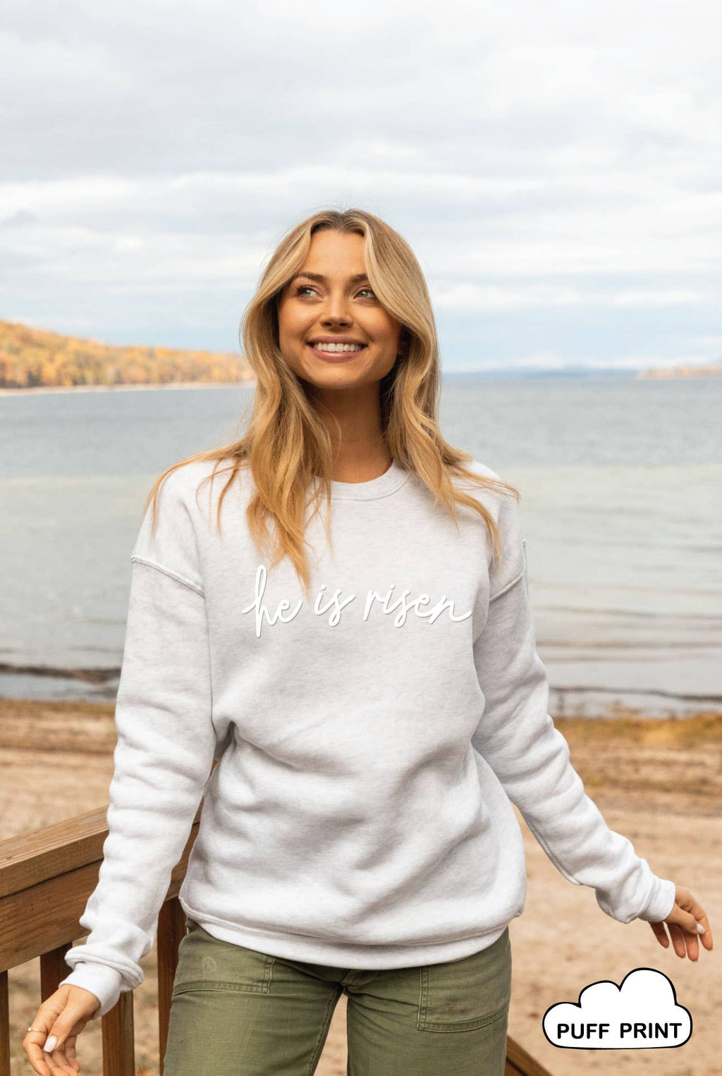 He Is Risen Puff Graphic - Adult & Kids T-Shirts, Sweatshirts & Hoodies apparel design preview 1