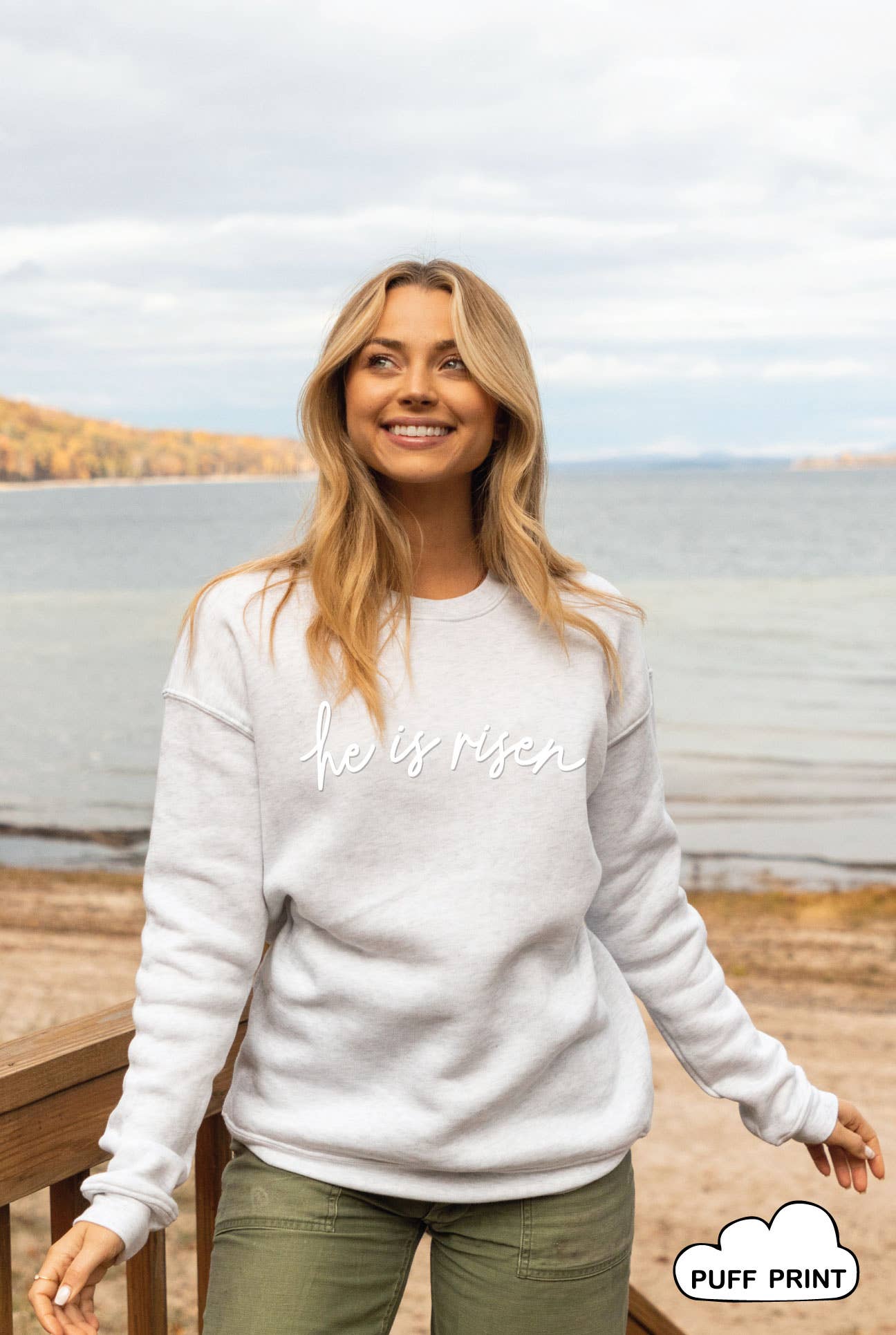 He Is Risen Puff Graphic - Adult & Kids T-Shirts, Sweatshirts & Hoodies apparel design preview 1
