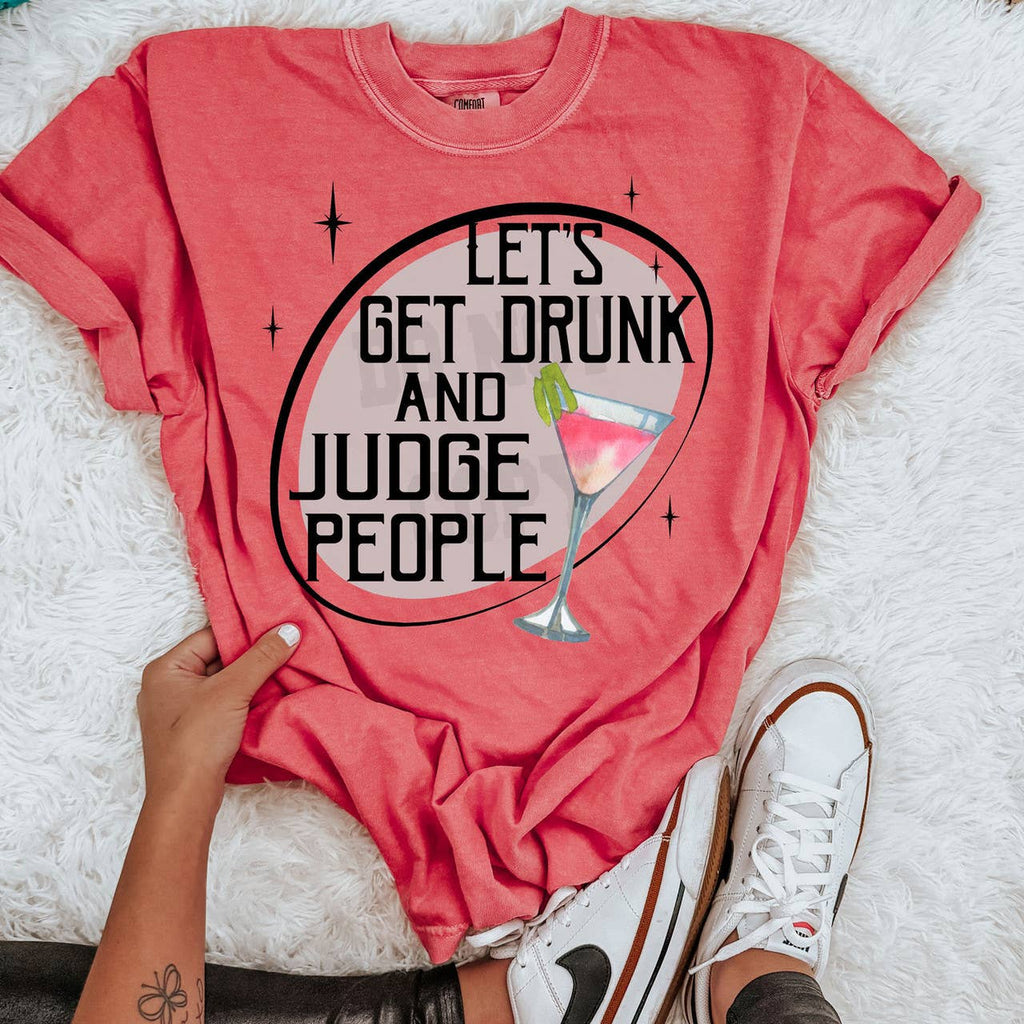 Let's Get Drunk and Judge People - Adult & Kids T-Shirts, Sweatshirts & Hoodies apparel design preview 1