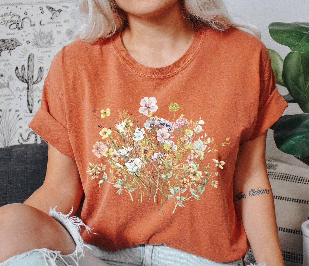 Wildflower Mix Floral Boho - Adult & Kids T-Shirts, Sweatshirts & Hoodies apparel design preview 1