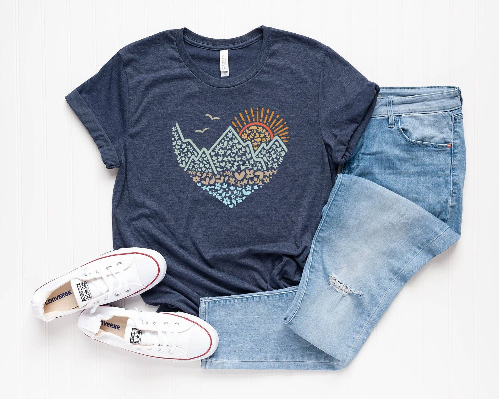 Mountains Heart - Adult & Kids T-Shirts, Sweatshirts & Hoodies apparel design preview 1