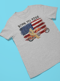 Bigfoot Born To Ride (Grey) - Adult & Kids T-Shirts, Sweatshirts & Hoodies apparel design preview 1