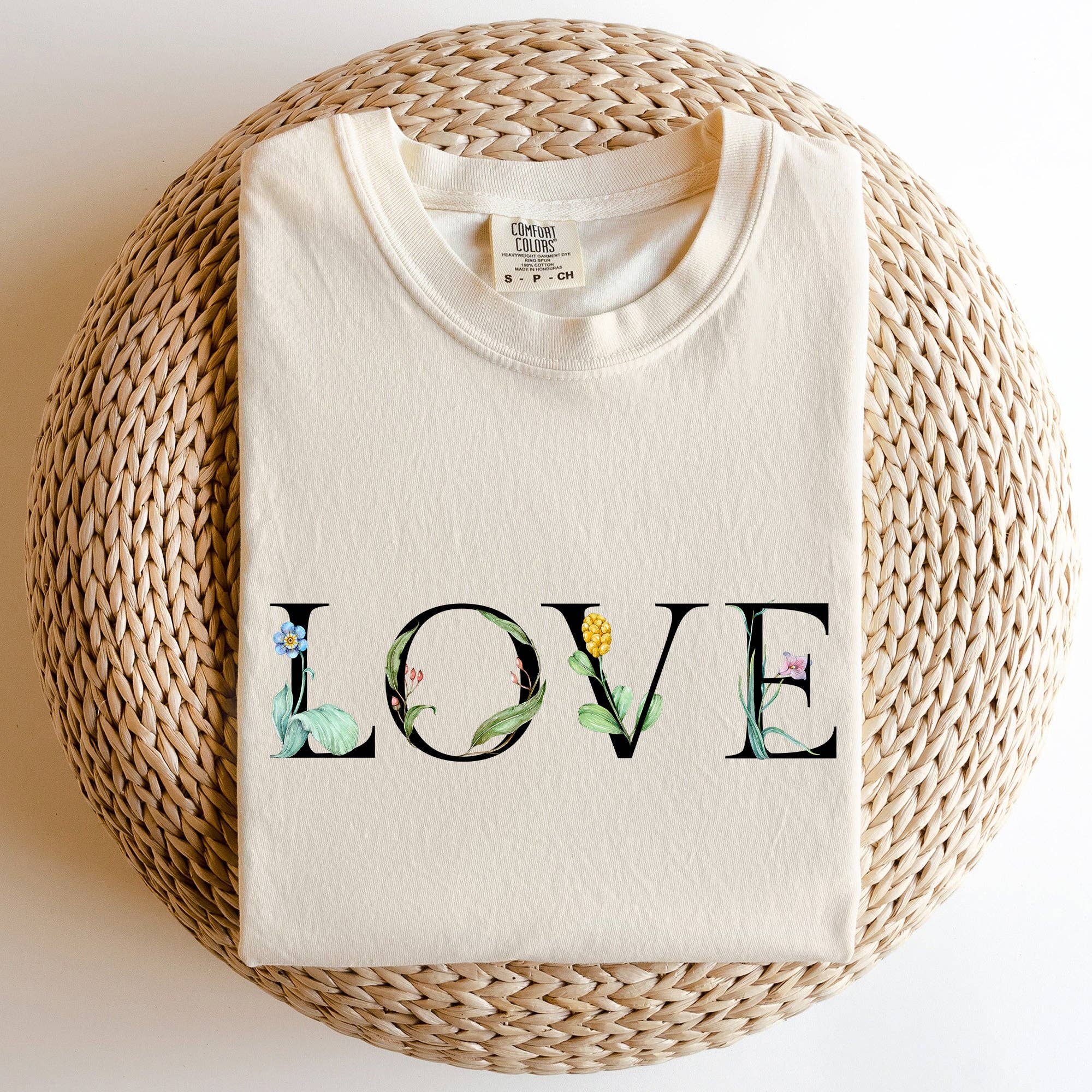 Love Flowers, Comfort Colors Valentine's Day - Adult & Kids T-Shirts, Sweatshirts & Hoodies apparel design preview 1
