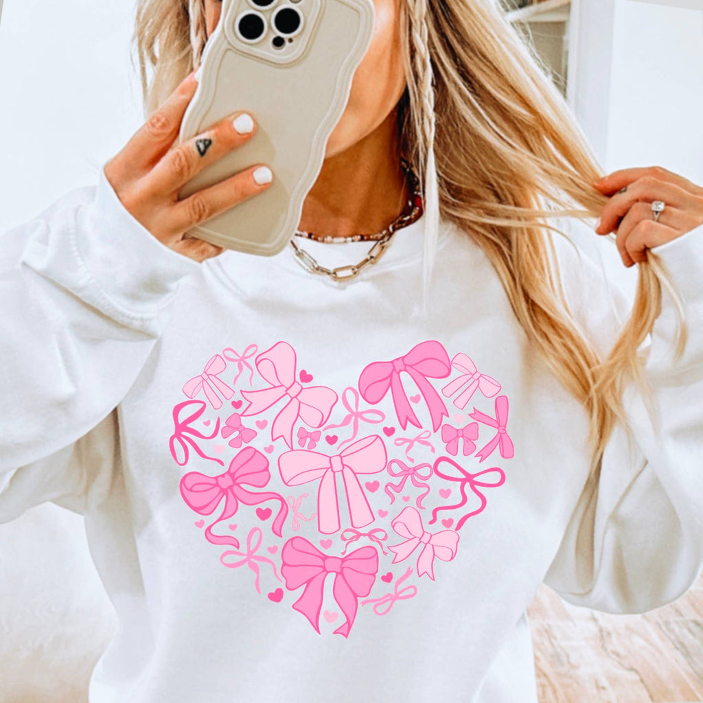 Heart of Coquette Bows Screen Print - Adult & Kids T-Shirts, Sweatshirts & Hoodies apparel design preview 1