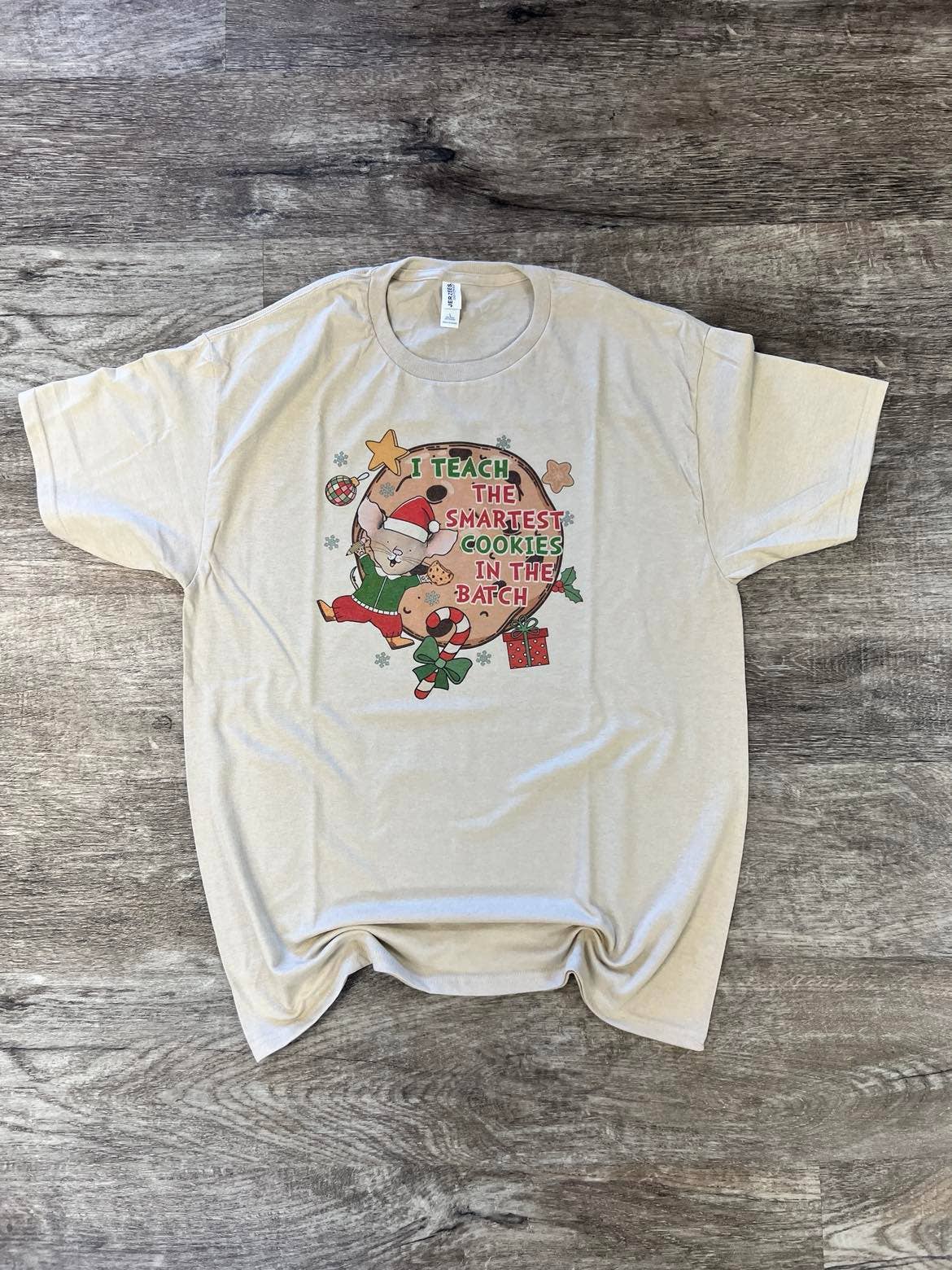 I Teach the Smartest Cookies Christmas Mouse On Sand - Adult & Kids T-Shirts, Sweatshirts & Hoodies apparel design preview 1