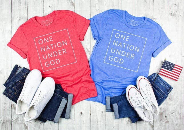 One Nation Under God Graphic Red - Adult & Kids T-Shirts, Sweatshirts & Hoodies apparel design preview 1
