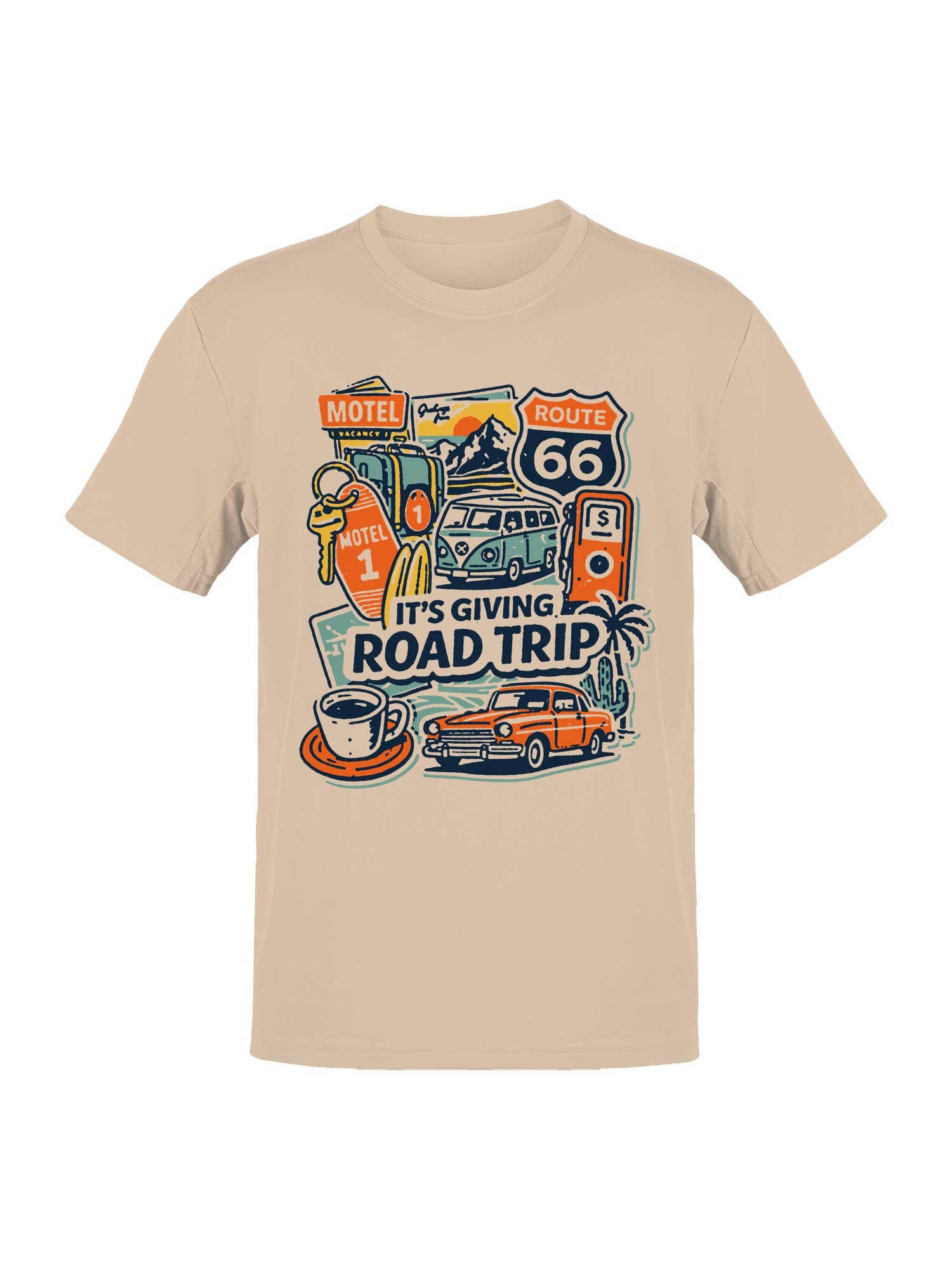 Roadtrip USA Vintage Route 66 Road Trip Art Men's - Adult & Kids T-Shirts, Sweatshirts & Hoodies apparel design preview 1