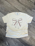 Baseball Large Bow On Cream - Adult & Kids T-Shirts, Sweatshirts & Hoodies apparel design preview 1