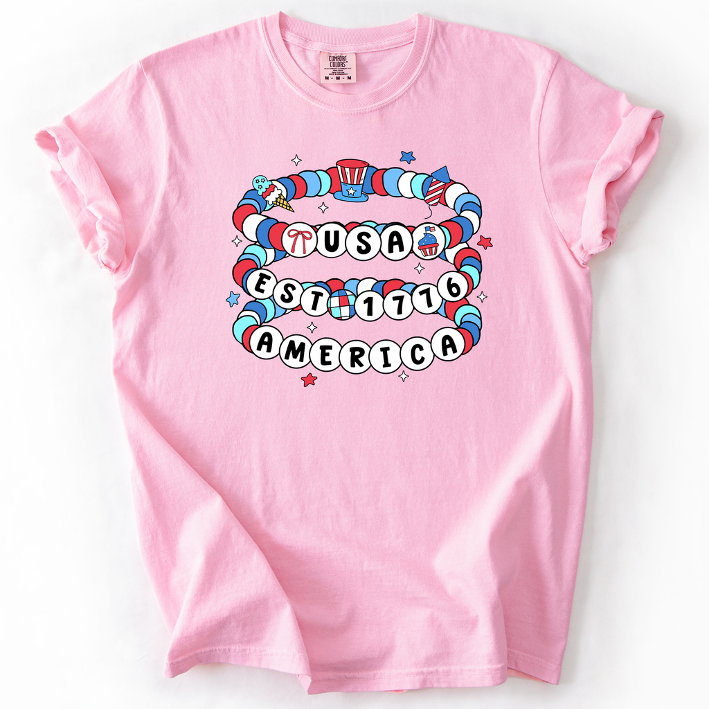USA, America, Friendship Bracelets, Patriotic, - Adult & Kids T-Shirts, Sweatshirts & Hoodies apparel design preview 1