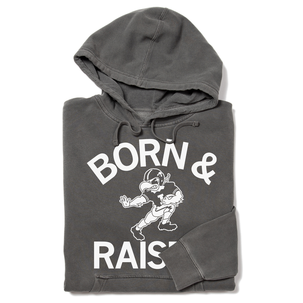 Hawkeyes Born Raised Vintage - Adult & Kids T-Shirts, Sweatshirts & Hoodies apparel design preview 1