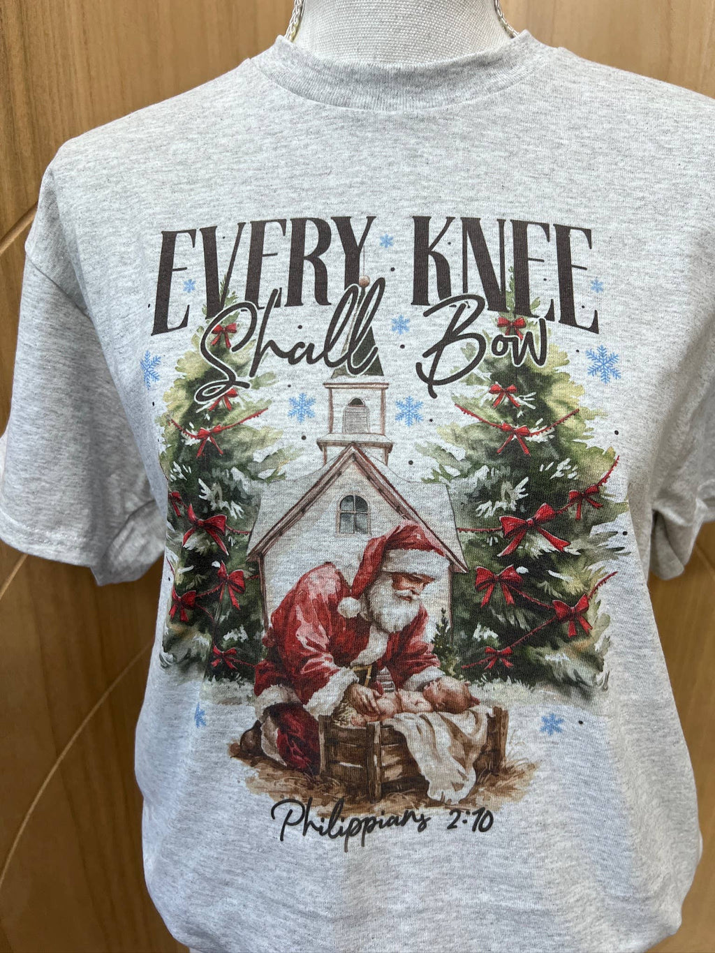 Every Knee Shall Bow On Ash Gray - Adult & Kids T-Shirts, Sweatshirts & Hoodies apparel design preview 1
