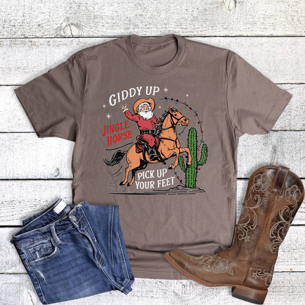 Christmas Giddy Up Pick Your Feet Graphic - Adult & Kids T-Shirts, Sweatshirts & Hoodies apparel design preview 1