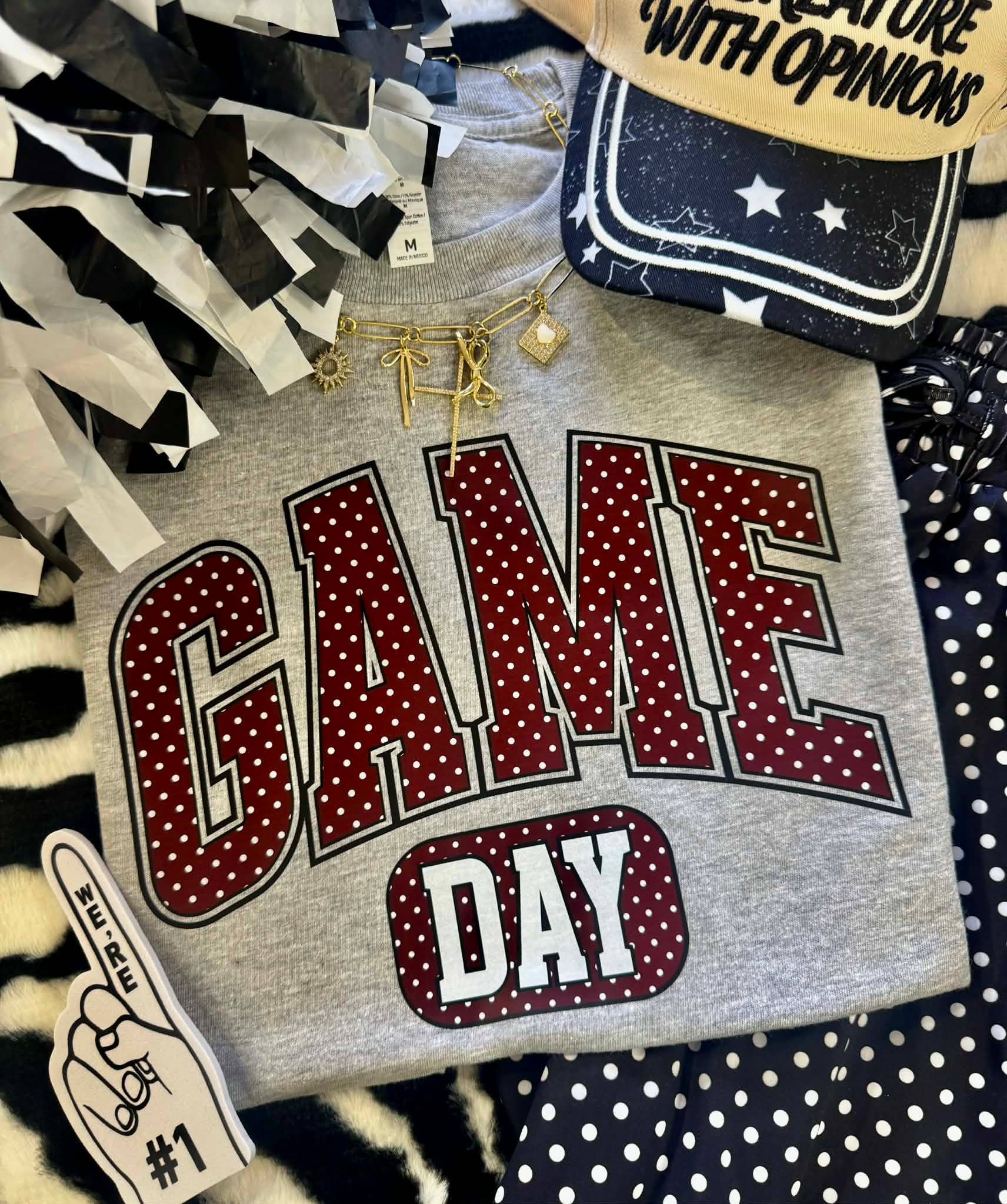 Game Day Maroon Polka Dots - Adult & Kids T-Shirts, Sweatshirts & Hoodies apparel design preview 1