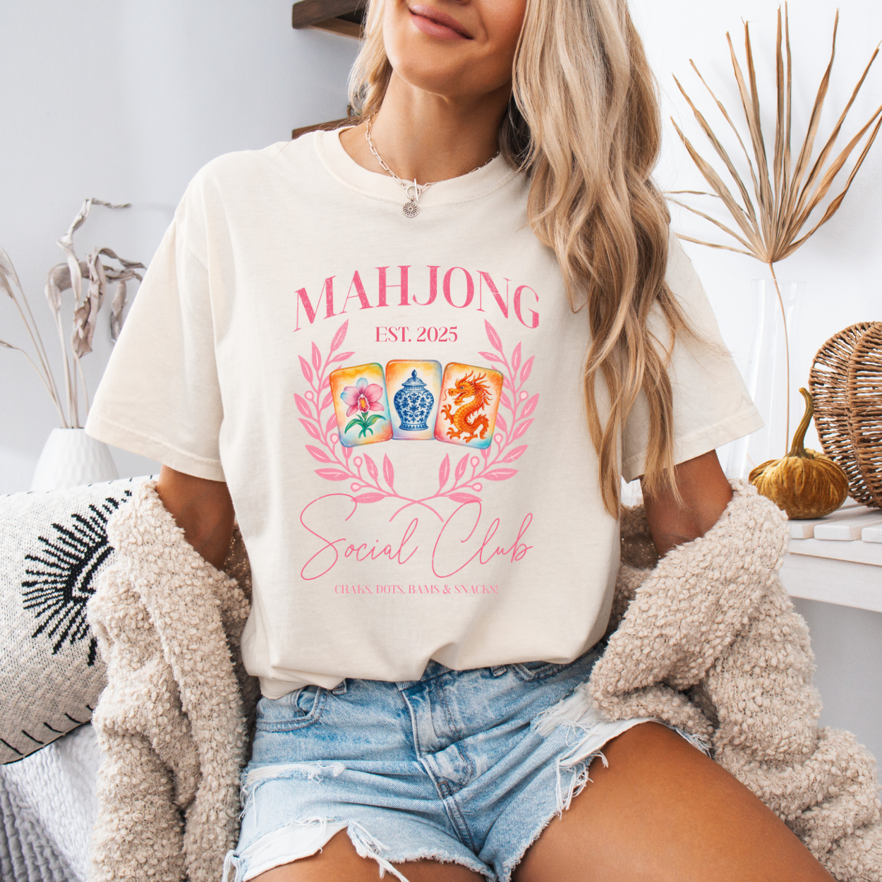 Mahjong Social Club [Comfort Colors] - Adult & Kids T-Shirts, Sweatshirts & Hoodies apparel design preview 1