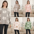 Daisy Jacquard Cozy Crew Neck Sweater - Adult & Kids T-Shirts, Sweatshirts & Hoodies apparel design preview 1