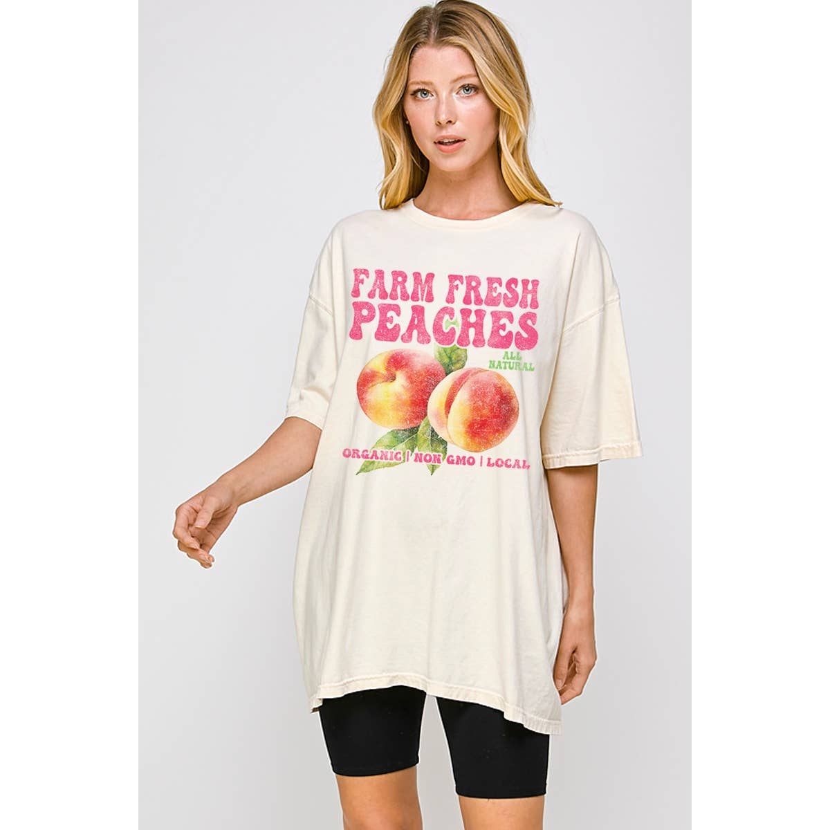 Farm Fresh Peaches Vintage Graphic Oversized - Adult & Kids T-Shirts, Sweatshirts & Hoodies apparel design preview 1