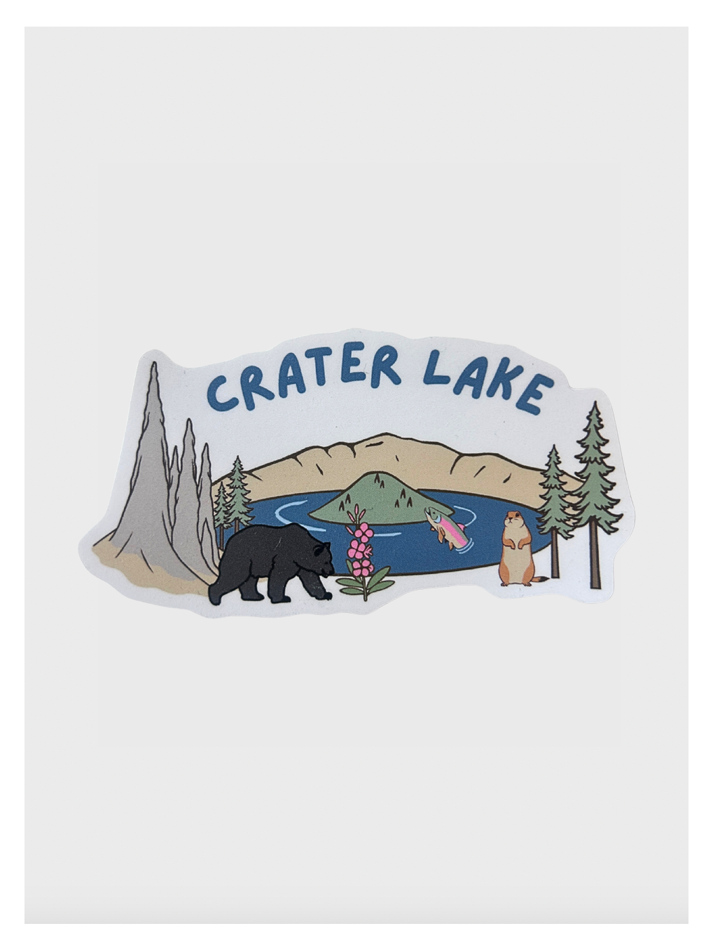 Crater Lake Field Guide Sticker - Adult & Kids T-Shirts, Sweatshirts & Hoodies apparel design preview 1