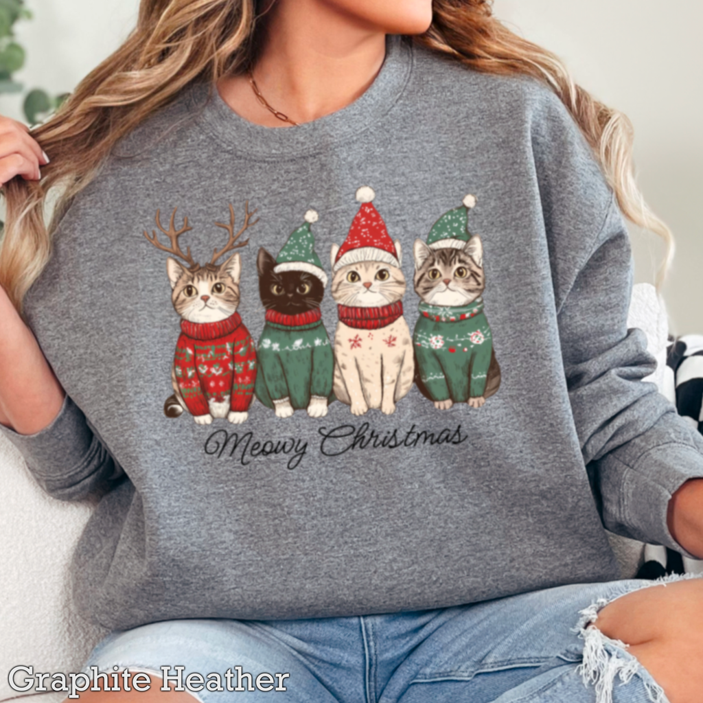 Meowy Christmas 2025 Graphic Women'S - Adult & Kids T-Shirts, Sweatshirts & Hoodies apparel design preview 1