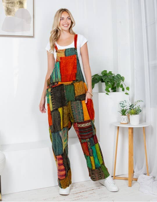 Mixed Patchwork Cotton Jumpsuit (TH-1896) - Adult & Kids T-Shirts, Sweatshirts & Hoodies apparel design preview 1